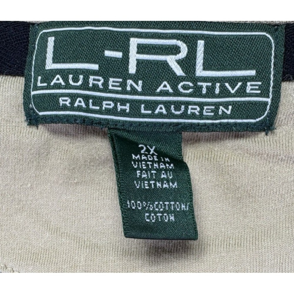 Lauren Ralph Lauren Womens 2X Zebra Henley Top Waffle Knit Cotton Plus Size - Picture 5 of 11